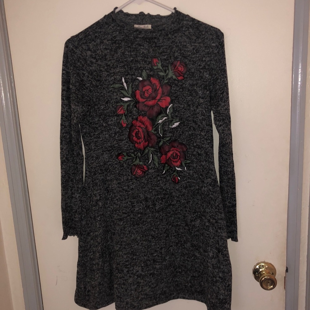 Grey rose dress